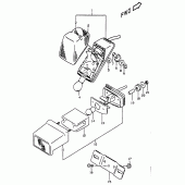 Схема узла: Задний фонарь (Стоп-сигнал) (Model w/x,  e24) для Suzuki DR350