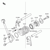 Схема вузла: Перемикання/вилка перемикання для Suzuki DR-Z110