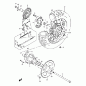 Схема вузла: Заднє колесо Suzuki VL250 Intruder LC