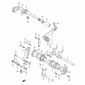 Схема узла: Копирный вал & Вилки & Вал переключения для Suzuki TS200