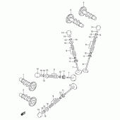 Схема вузла: Розподільний вал & Клапан для Suzuki SV650