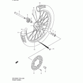 Схема вузла: Переднє колесо Suzuki DR-Z250