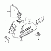Схема узла: Топливный бак для Suzuki TS125