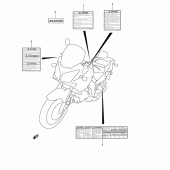 Схема вузла: Інформаційні наклейки для Suzuki DL650 V-Strom