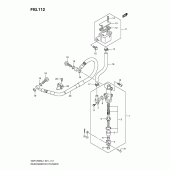 Схема вузла: Задній гальмівний циліндр (Gsf1250sl1 e21) для Suzuki GSF1250 Bandit S
