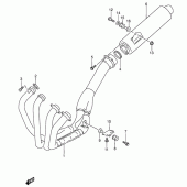 Схема вузла: Вихлопна система (Model s/t/v) для Suzuki RF600