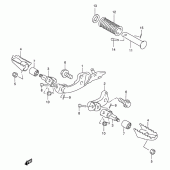 Схема узла: Подножки для Suzuki DF200