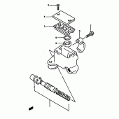 Схема узла: Передний тормозной цилиндр для Suzuki DR800
