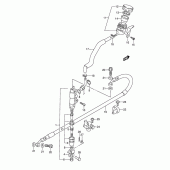 Схема узла: Задний тормозной цилиндр для Suzuki DR350