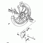 Схема узла: Переднее колесо для Suzuki TS125