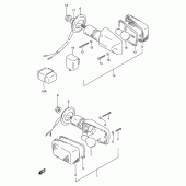 Схема вузла: Поворотники (Model n/p/r/t/v) для Suzuki GSX250 Across