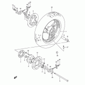 Схема вузла: Заднє колесо (Model j) для Suzuki GSX600 Katana