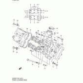 Схема вузла: Передня головка циліндра & Прокладка головки & Свічка запалювання Suzuki SV650