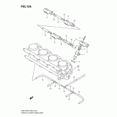 Схема вузла: Паливна рейка & Інжектор (Model k1) для Suzuki GSX-R750