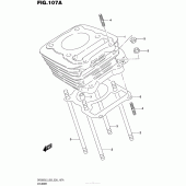 Схема вузла: Циліндр для Suzuki DR200 DR200S