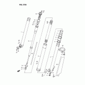 Схема вузла: Передня вилка (Model r) для Suzuki RM125