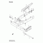 Схема узла: Задний рычаг подвески (Gsf650ak5/uak5/sak5/suak5/ak6/uak6/sak6/suak6) для Suzuki GSF650 Bandit S