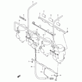 Схема вузла: З'єднувачі карбюратора для Suzuki GSX750 Katana