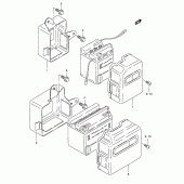 Схема вузла: Кріплення акумулятора Suzuki TS125