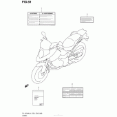 Схема вузла: Інформаційні наклейки (Dl1000Al4 E28) для Suzuki DL1000 V-Strom