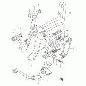 Схема вузла: Олійний охолоджувач (Optional, except e18) для Suzuki DR350