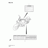 Схема вузла: Інформаційні наклейки (Vlr1800l1 e19) ​​для Suzuki VLR1800 Intruder C1800R/ Boulevard C109R