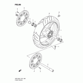 Схема вузла: Переднє колесо (Gsf1250l1 e24) для Suzuki GSF1250 Bandit
