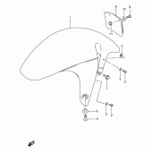 Схема вузла: Переднє крило (Model s/t/v/w) для Suzuki GSX-R1100