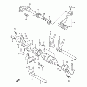 Схема узла: Копирный вал & Вилки & Вал переключения для Suzuki DR250