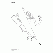 Схема узла: Выхлопная система для Suzuki DR-Z250