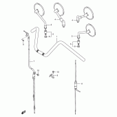 Схема вузла: Кермо & Тросики (Model t/v/w/x) для Suzuki VS1400 Intruder 1400