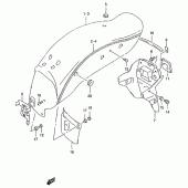 Схема вузла: Заднє крило (Model w/x) для Suzuki GZ125 Marauder