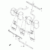Схема вузла: З'єднувачі карбюратора (Model s) для Suzuki GSF600 Bandit S