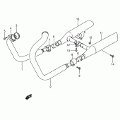 Схема вузла: Вихлопна система Suzuki VS800 Boulevard S50