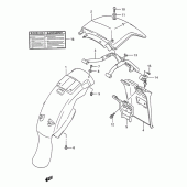 Схема вузла: Заднє крило для Suzuki TS200