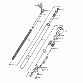 Схема вузла: Вилка передньої осі для Suzuki GS1000