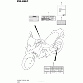 Схема вузла: Інформаційні наклейки (Dl650Al7 E33) для Suzuki DL650 V-Strom