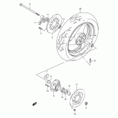 Схема вузла: Заднє колесо Suzuki GSX400