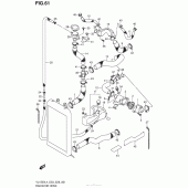 Схема вузла: Патрубок системи охолодження (Vl1500Bl4 E03) для Suzuki VL1500 Boulevard C90 BOSS