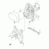 Схема вузла: Опори пасажира (Center)(model k5/k6) для Suzuki AN400 Burgman (EU analogue of SkyWave)