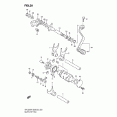 Схема узла: Копирный вал & Вилки & Вал переключения для Suzuki DR-Z250