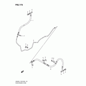 Схема вузла: Задній гальмівний шланг (An400l1 e33) для Suzuki AN400 Burgman (EU analogue of SkyWave)