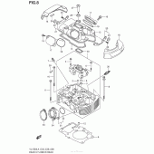 Схема вузла: Задня головка циліндра & Прокладка головки & Свічка запалювання (Vl1500L4 E03) для Suzuki VL1500 Boulevard C90 BOSS