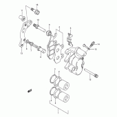 Схема вузла: Передній гальмівний супорт (Model m/n) для Suzuki RM250