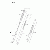 Схема вузла: Вилка передньої осі для Suzuki TS185