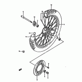 Схема вузла: Переднє колесо Suzuki DR350