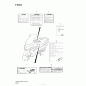 Схема вузла: Інформаційні наклейки (An400Za L2 E28) для Suzuki AN400 Burgman (EU analogue of SkyWave)