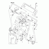 Схема вузла: Система індукції повітря (E18, e39) для Suzuki GSX-R750