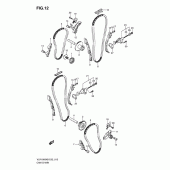Схема вузла: Ланцюг ГРМ & Натягувач & Заспокоювач для Suzuki VLR1800 Intruder C1800R/ Boulevard C109R