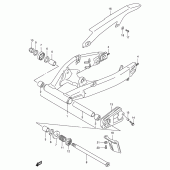 Схема вузла: Задній важіль підвіски (Model p/r) для Suzuki GSX-R1100